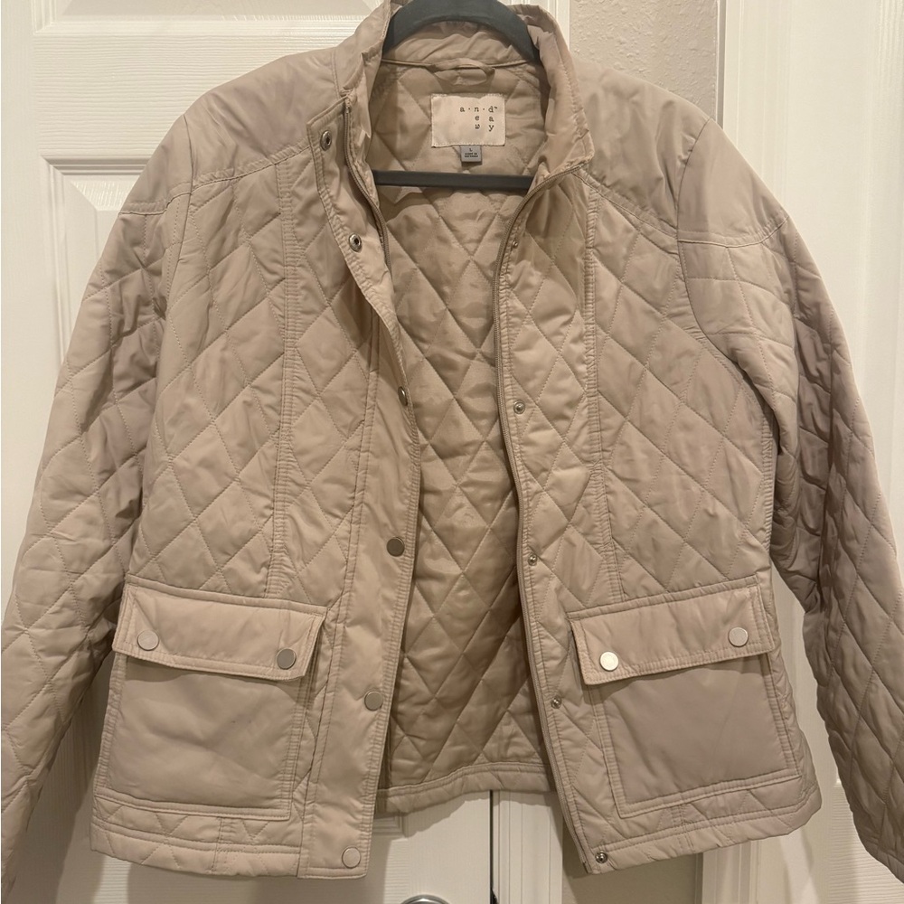 a new day Quilted Beige Utility Jacket